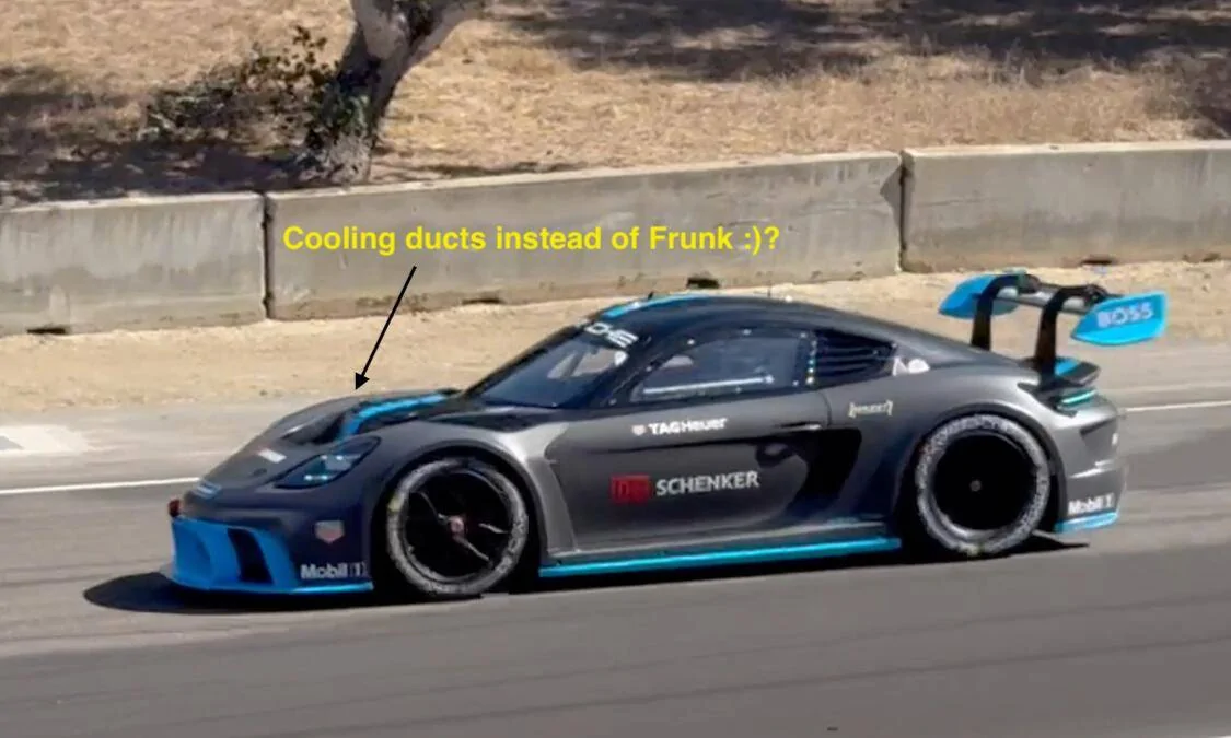 718 EV Electric Cayman Boxster Corrected.  (Thanks TBINDMD)?  This is the GT4 Performance.  Video Screenshot 2023-09-30 at 1.53.30 PM